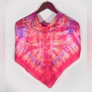 Gorgeous Pink Silk Hand Tie-Dye Scarf